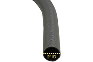 PE Flex Commercial Gray - Industrial Vacuum Hose - 2" ID x 25ft Length Hose (Fully Stretched)