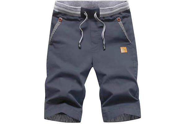 Tansozer Men's Shorts Casual Classic Fit Drawstring Summer Beach Shorts with Elastic Waist and Pockets