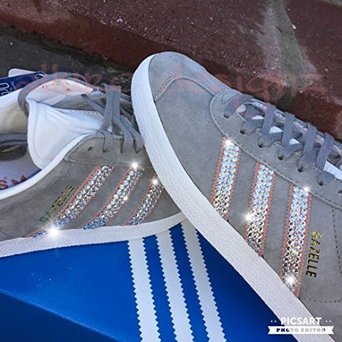 Adidas Gazelle sneakers, Bling Adidas shoes, Womens adidas gazelle, Swarovski Adidas shoes for women, Grey adidas gazelle, Adidas shoes for women, Adidas gazelle women, Gazelle Adidas shoes