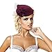 Lawliet Wine Red Women Fascinator Pillbox Felt Wool Hat Formal Dress Flower Veil A131