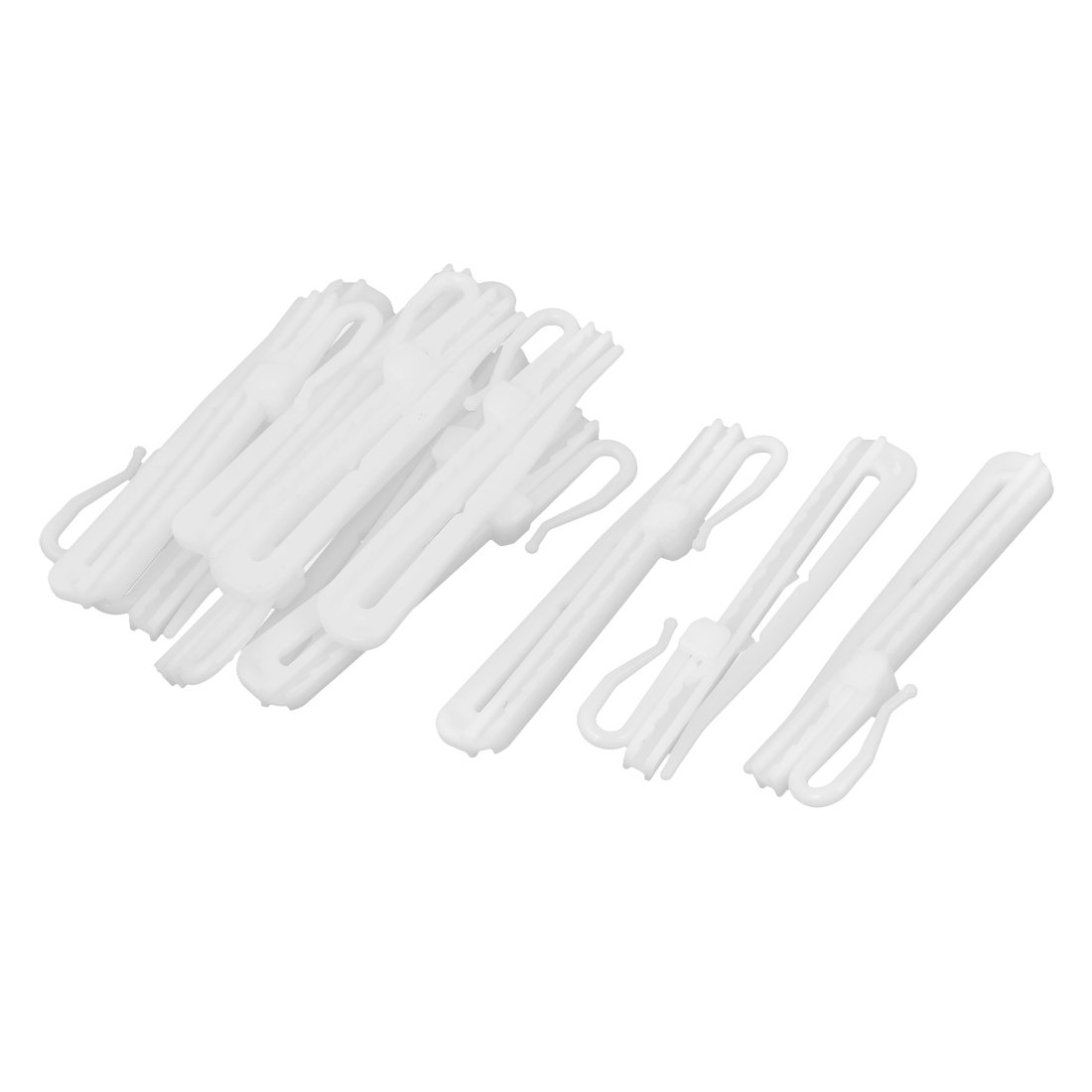 sourcing map Window Curtain Drape Plastic Adjustable Tape Clip Hook 84mm Long for Window Curtain, Door Curtain and Shower Curtain 12pcs