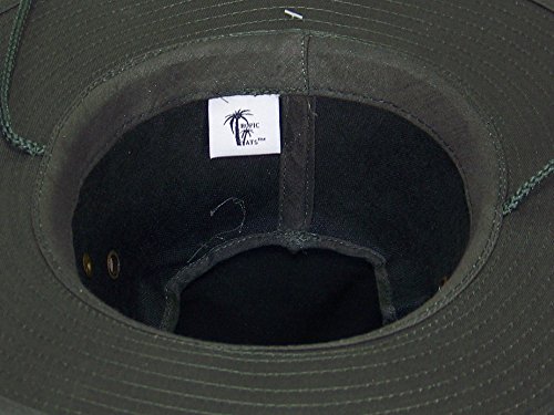 Tropic Hats 2 3/4" Wide Brim Men Safari/Outback Summer Hat w/Snap up Sides - Olive Small