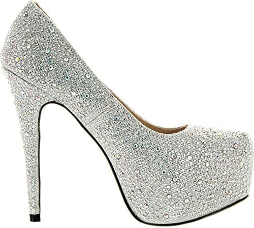 EYE CANDIE Womens Celine-85W Fashion Shiny Platform Pump