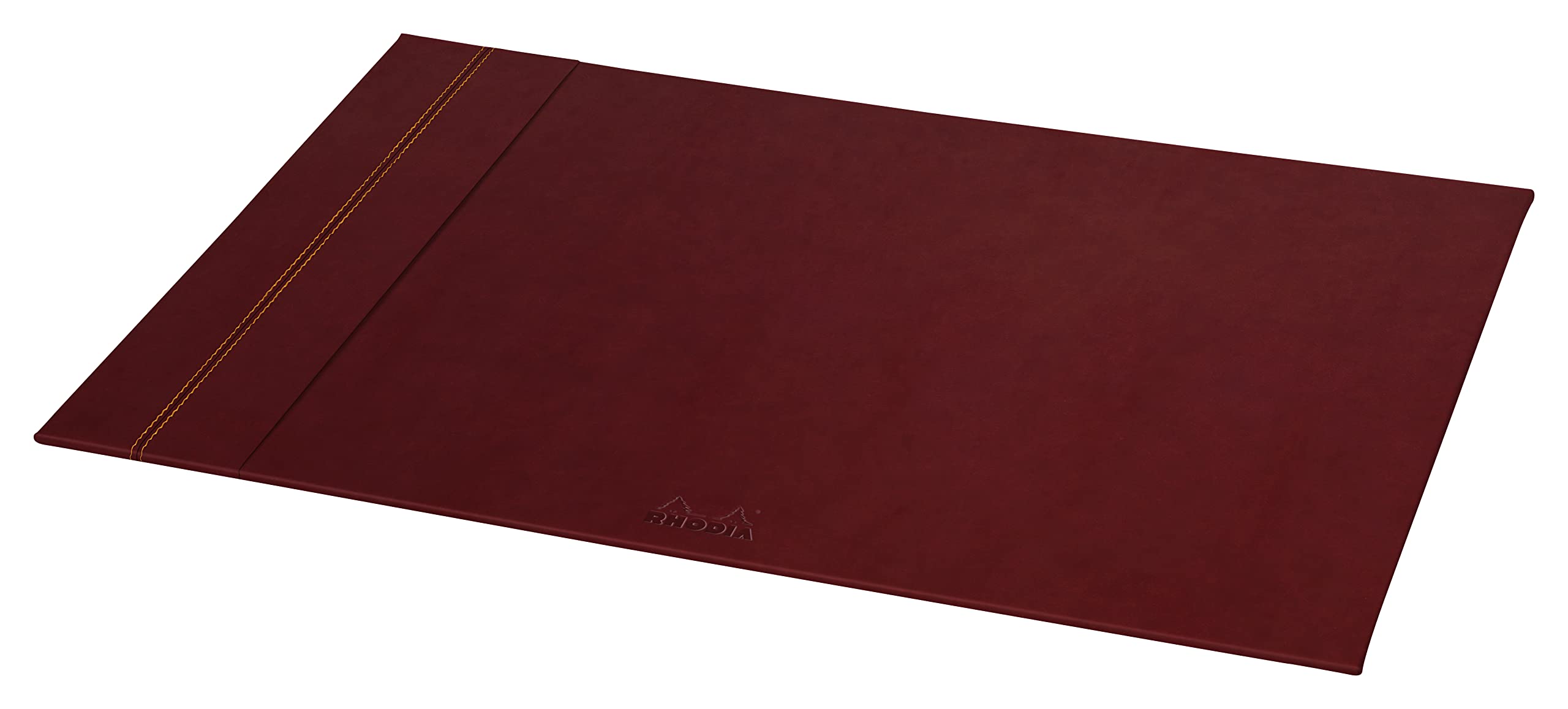 RHODIA 194479C - Wine Rigid Desk Pad - 60x40 cm - Orange Saddle Stitching - Faux Leather Exterior - Home Office Collection Rhodiarama - Office Organization & Design Storage — image 1