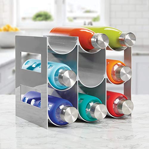 mDesign Plastic FreeStanding Water Bottle and Wine Rack Storage