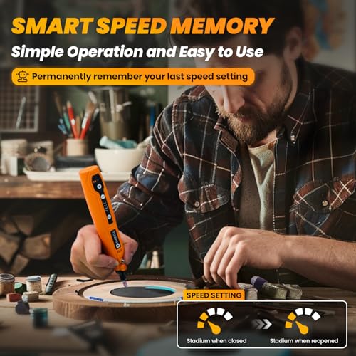 HARDELL Mini Cordless Rotary Tool, 5-Speed and USB Charging Rotary Tool Kit, Multi-Purpose 3.7V Power Rotary Tool with 61 Accessories for Sanding, Polishing, Drilling, Etching, Engraving, DIY Crafts