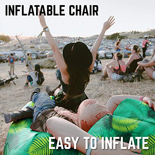 Chillbo Shwaggins Inflatable Couch - Cool Inflatable Chair. Upgrade Your Camping Accessories. Easy Setup is Perfect for Hiking Gear, Beach Chair and Music Festivals. (A Green Leaf) - Thumbnail 3