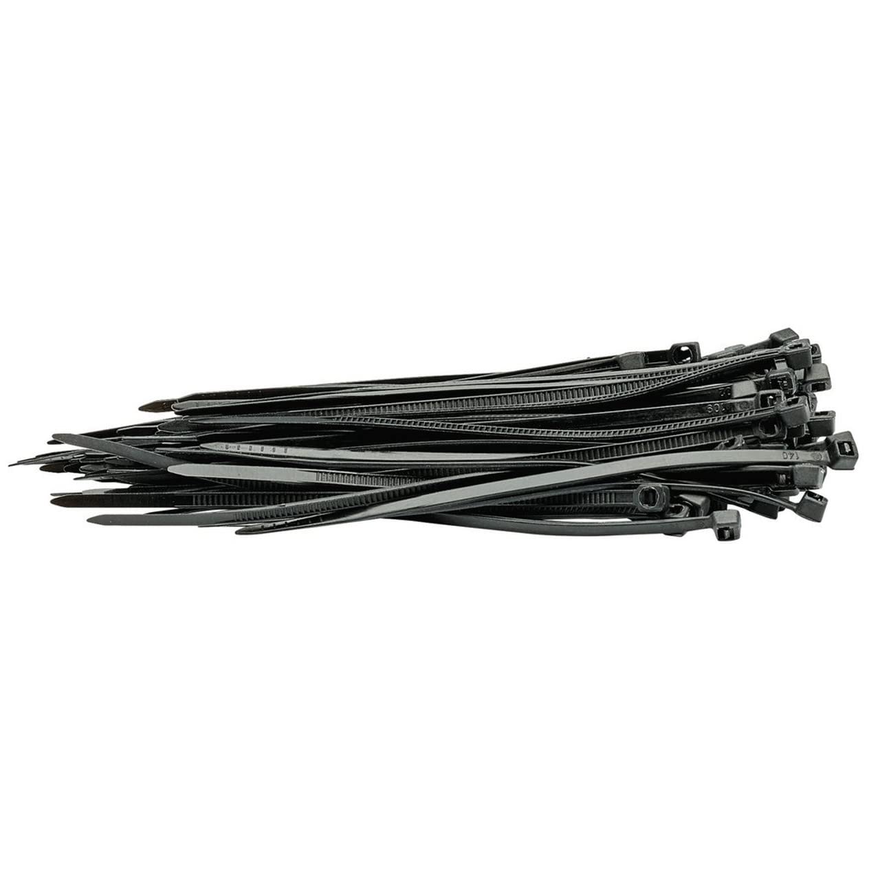 Draper 2.5 x 100mm Black Cable Ties | 100 Piece Cable Management | Multiple Applications High Quality Nylon | 70389
