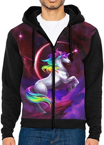 Customized Rainbow Dash Unicorn.jpg Mens Teen Soft Long Sleeve Zip-up Hoody 3D Printed Fleeces Top Sweatshirt With Kanga Pocket X-Large