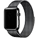Apple Watch Band, PUGO TOP Milanese Loop Stainless Steel Mesh Replacement Band for Apple Watch Series 2 Series 1 42mm, Black