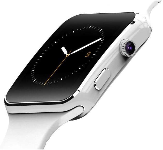 X6 Bluetooth Smart Watch Sleep Tracker Adult Sport Wrist Watch Smartwatch Sport Watch for Android Phone with Camera Support Pedometer Whatsapp SIM Card (White)
