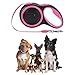 Retractable Dog Leash 16 ft Heavy Duty Walking Leashes Perfect for Medium Small Dog One Button Brake & Lock Comfortable Hand Grip Tangle Free with Anti-Slip Handle (Pink)
