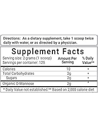 Micro ingredientes polvo de manosa en D puro, 3.53 oz, 1