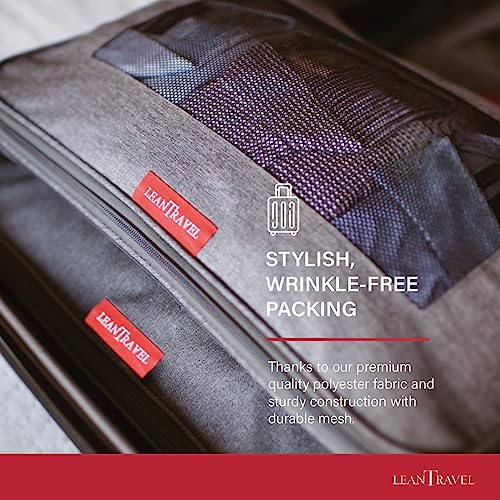 LeanTravel Compression Packing Cubes for Travel Organizers with Double