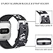Maledan Replacement Bands Compatible with Fitbit Versa/Versa Lite/SE, Water Resistant Flexible Adjustable Accessories Printed Strap Wristbands, Fits for Women Girls, Black/White Floral, Small
