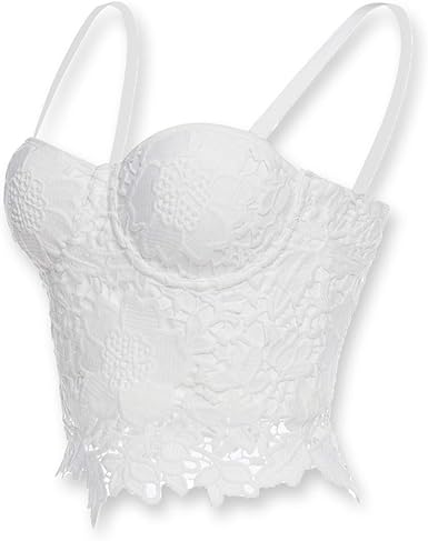 white lace corset crop top