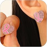 Breast Cancer Awareness Earrings for Women Pink Ribbon Earrings Breast Cancer Ribbon Dangle Drop Earring Survivor Support Gifts for Women