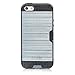 iPhone 5S, iPhone 5, Dual-layer Heavy Duty Matte Rugged Protective Cover Case with Credit Card Slot Holder for Apple iPhone 5 iPhone 5S by Cazle (Navy)