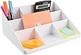 mDesign Office Supplies Desk Organizer for Pens, Pencils, Markers, Sticky Notes, Tape, Envelopes - White