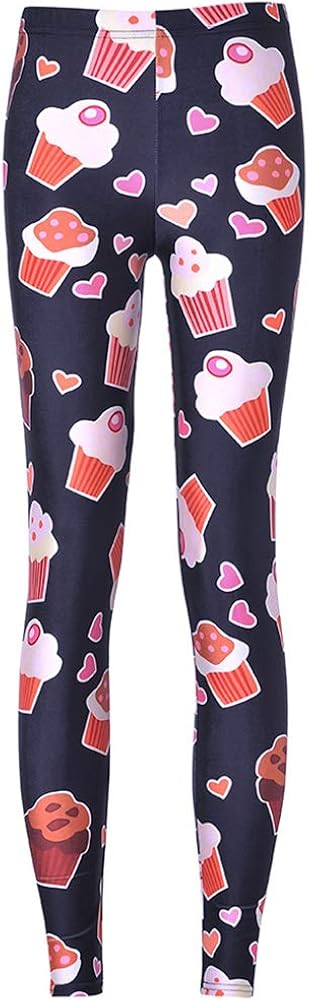 Sister Amy Women's High Waist Galaxy Printted Ankle Elastic Tights Legging