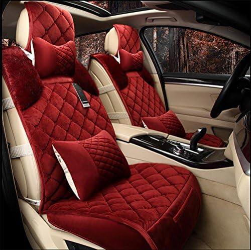 GAOFEI Universal Full Set Universal Fit Short plush Warm Fabric Car Seat Cover , red