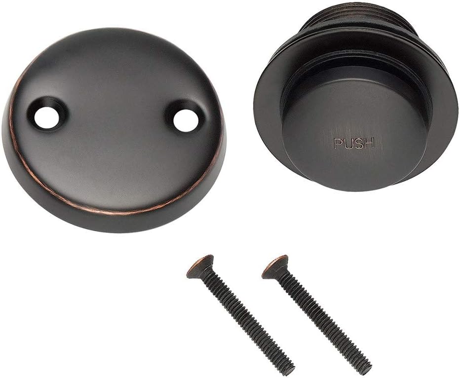 DESIGN HOUSE Parts & Accessories 522714 Toe Tap Bath Drain, Oil Rubbed Bronze - Bathtub Drains - 
