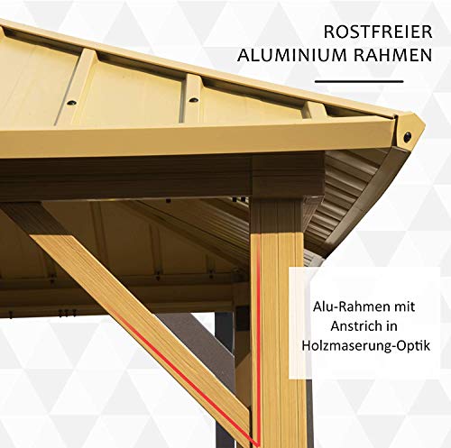 DNNAL Pavillon mit Seitenwänden, Außen Canopy Doppeldachgarten Pavillon Partyzelt für Außenhof Garden Villa (3,65 X 2,99… – Bild 6