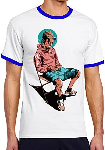 Men's Cool Travis Scott Jacques Webster Contrast Ringer Tee S RoyalBlue