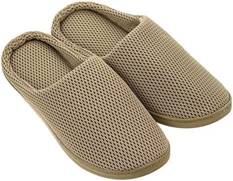 Airia Perfect Temperature Slippers Men's Women's Breathable Mesh Arch Support,Tan,Large