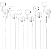 Cianyyee 6 Pack in Ear Earbuds Wired Headphones with Microphone | Earphones with Heavy Bass Stereo,Compatible with iPhone,iPad and Android Devices, MP3, Fits All 3.5mm Devices,For School