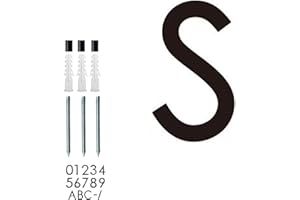 roslyong Floating House Number 6 Inch, Modern Outdoor Address Sign, Acrylic Solid Address Numbers with Nail Kit, Black Letter S