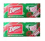 Ziploc Tinted Holiday Limited Edition Snowflake Design Quart Size Storage Bags  [2 Pack]