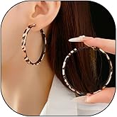 Leopard Print Earrings Large Hoop Circle Earrings for Women Vintage Animal Print Earrings Black Chunky Big Round Huggie Hoops Earrings Fashion Statement Earrings