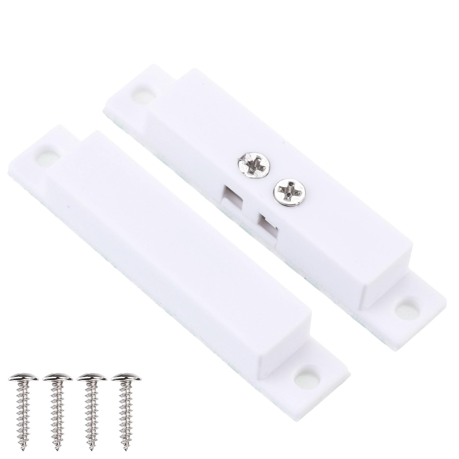 PATIKIL N.C. Wired Door Alarm Magnetic Contact Sensor, 4 Pcs 0-100V/0.5Amp Magnetic Reed Switch with Double Side Tape for Door Window, White