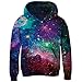Funnycokid Boys Hoodies 3D Graphic Printed Galaxy Universe Casual Pocket Sweatshirt Girls Fleece Hoodie