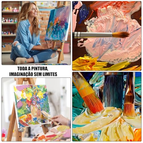 24 pcs Kit Pincel Pintura, Kit Pincel Artístico, Pinceis para Pintura, kit 24 Pincel Profissionais Pintura Óleo, Conjunto de Pincéis, Pincel para Aquarela, Escova de Madeira