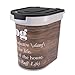 Paw Prints, Wood Grain 26lb Plastic Rolling Pet Food Bin, Design