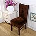Colorxy Velvet Spandex Chair Covers for Dining Room Set of 4, Soft Stretch Chair Protectors Slipcovers, Removable and Washable, Dark Coffee
