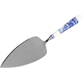 Spode Blue Italian Cake Server - 10 Inch Porcelain Dessert Knife for Slicing Cakes, Pies, Pastries
