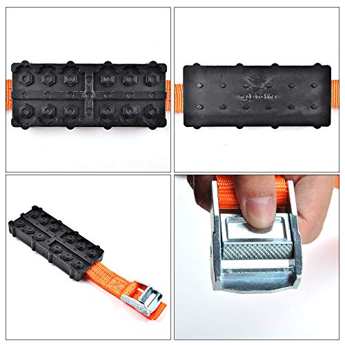 image for OTUAYAUTO Anti Skid Tire Blocks, Universal Emergency Tire Straps Tract