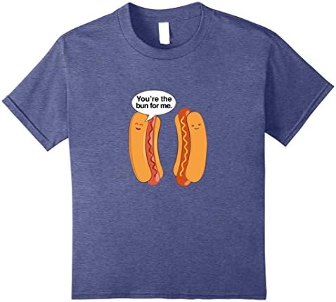 Kids You're the Bun for Me - Funny Hot Dog Pun T-Shirt 12 Heather Blue