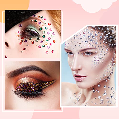 22600Pcs Flatback Bulk Jelly AB Rhinestones Set - 8 Colors Rhinestines for Nails, 3 Sizes(3mm,4mm,5mm) Gems for Crafts Bling Tumblers Glitter Crystal Phone Case Decoration Accessories