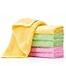 Microfiber Cleaning Cloth- Baby Washcloths - Cleaning Rags - Wash Cloths - Quick Dry - Super Absorbent - Very Soft - Lint Free - 6 Pack - 3 Colors - 10x10 inch