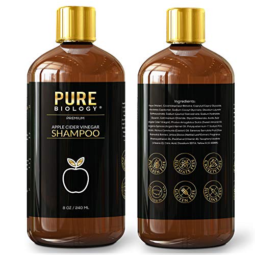 Pure Biology Premium Apple Cider Vinegar Shampoo Conditioner Set Cleanse Increase Shine Hydration Biotin