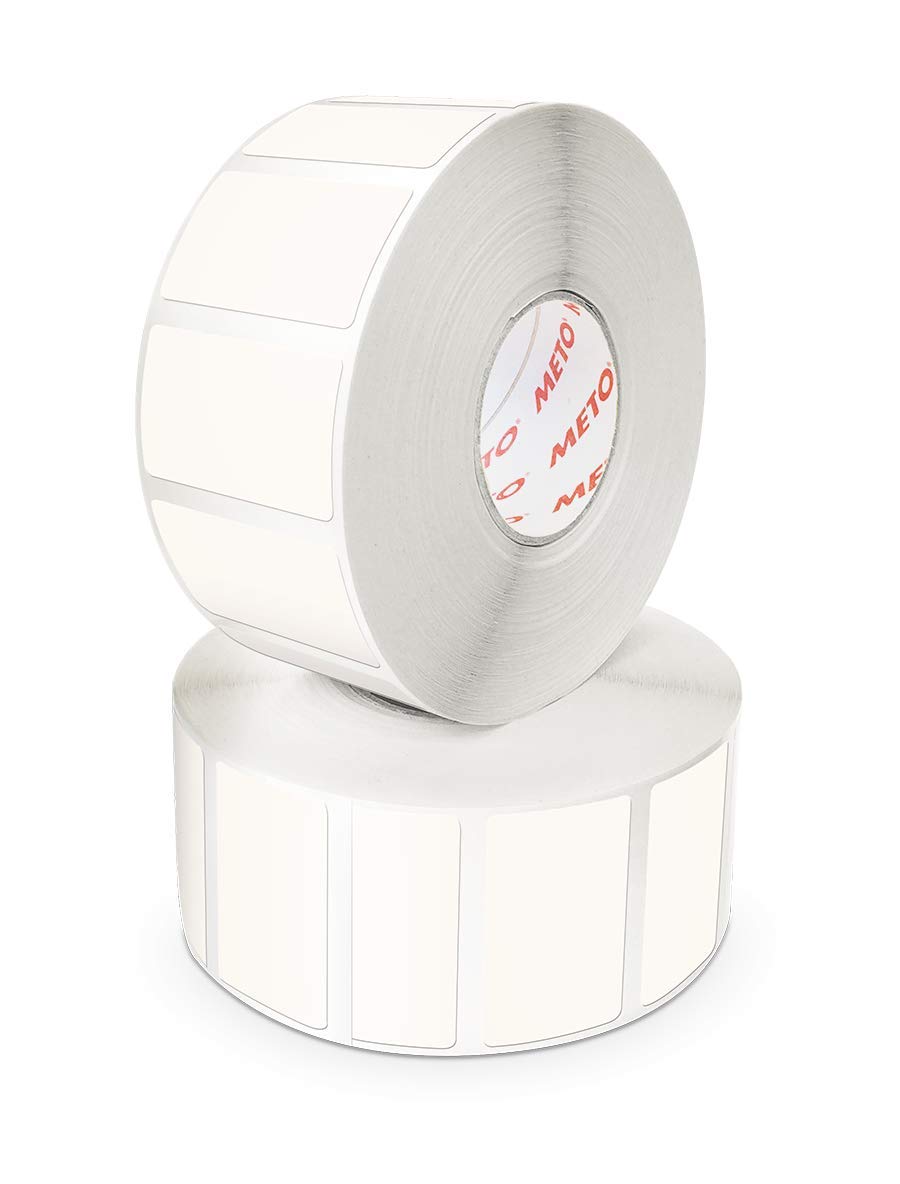 Original Meto 30002302 Thermal Transfer Labels 40 x 40 mm Fluorescent Red Permanent Core 25 mm 1,900 Thermal Labels on Roll 4 Rolls