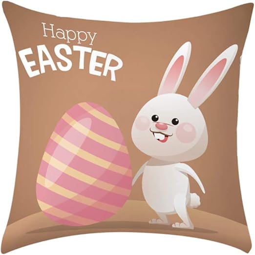 KEoly - Funda de Almohada de Pascua, de Terciopelo, Color melocotón