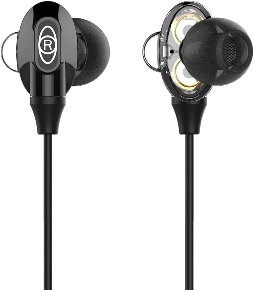 HERAHQ Gaming Headphones, in-Ear Esports Mobile Game Wire-Controlled Music Headset Gamo Immersive Virtual 3D Gaming Headset,Black