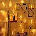 XTF2015 50 LED Photo Clips String Lights, Battery Operated 8 Modes Fairy String Lights with Clips for Wedding Party Bedroom Decoration to Hang Pictures Cards Artwork, Warm White