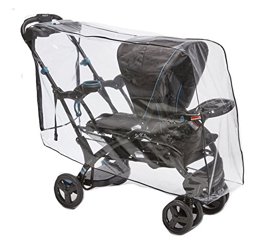 Rain and Wind Cover for Both Baby Trend Sit N Stand Ultra Stroller & Baby Trend Sit N Stand Double Stroller,Clear with Ventilation (Stroller not Included) Made in USA