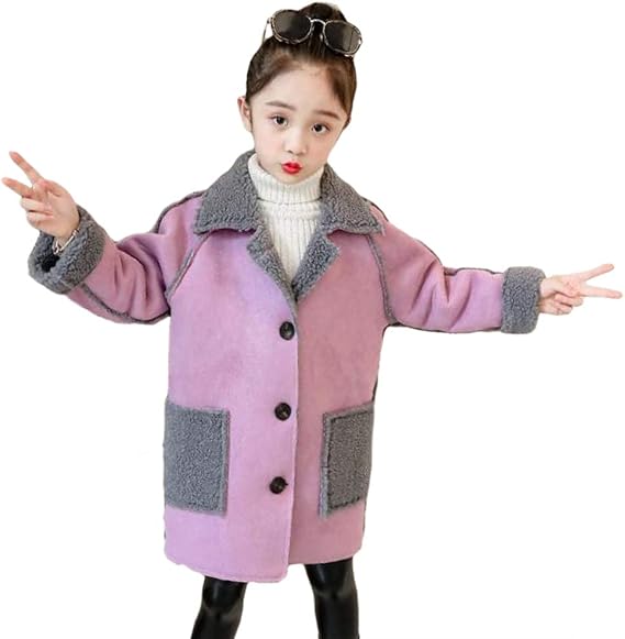 Amazon コート キッズ 冬 女の子 ガールズ フード付き 防寒 アウター 無地 小学生 可愛い 通学 コート ジャケット 通販